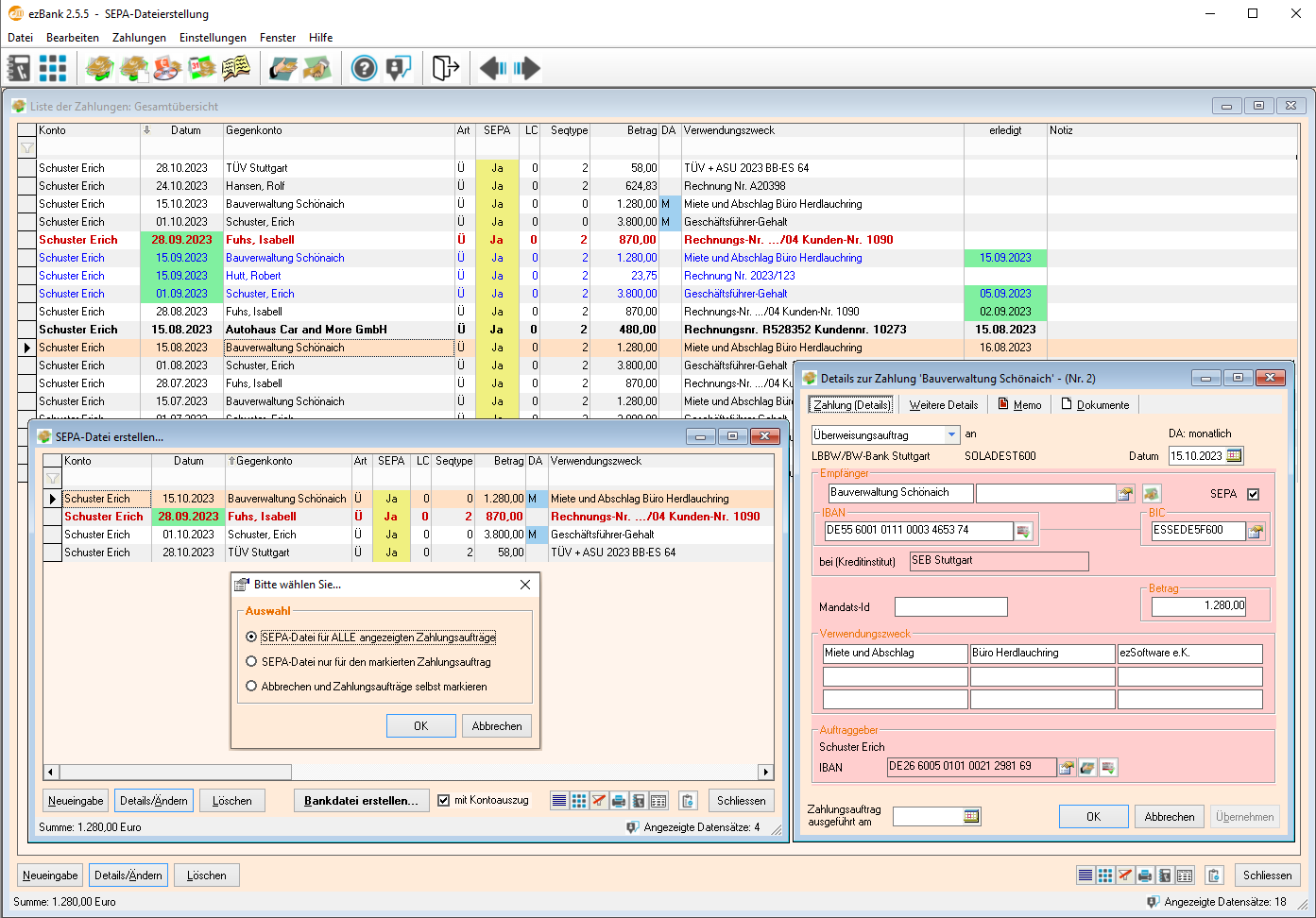 Screenshot ezBank 2.5.5